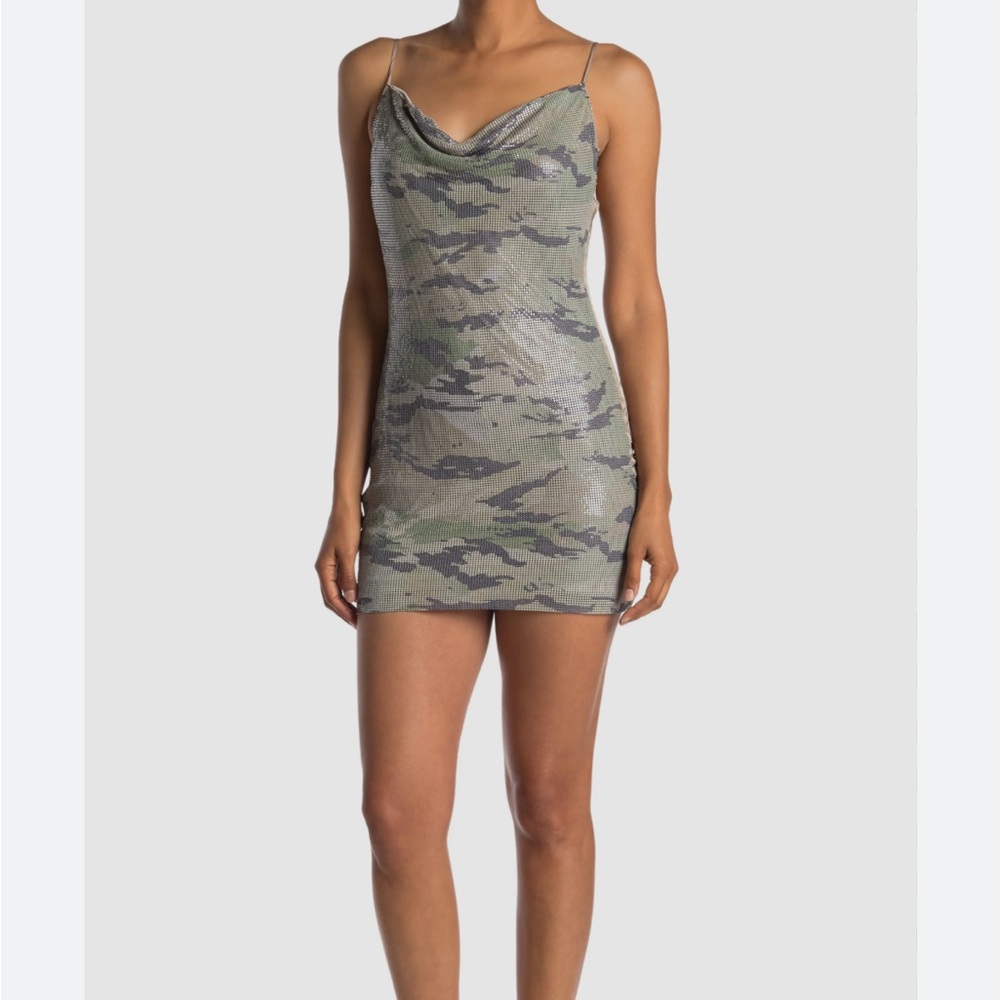 NEW! Ramy Brook Lyla Camouflage Chainmail dress - XS